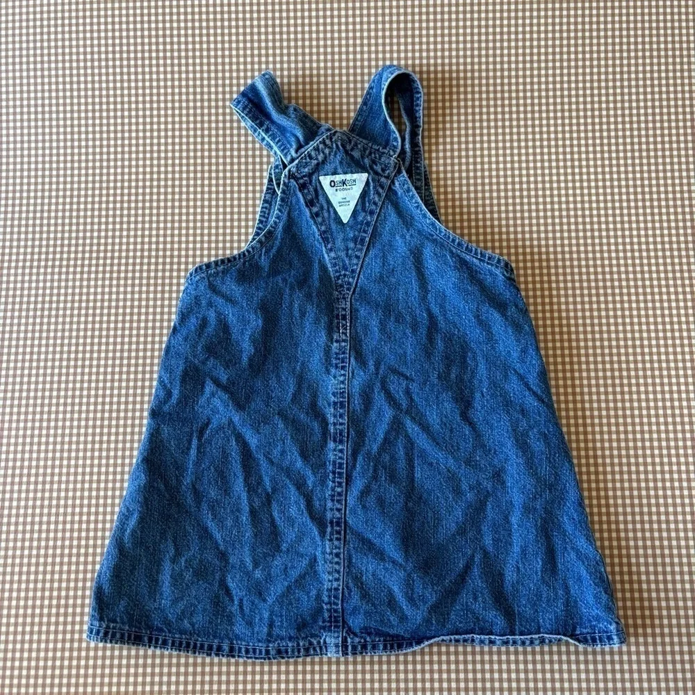 Vintage OshKosh Toddler denim overalls style‎ jumper dress. Size 4
